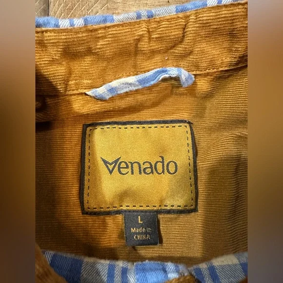 Venado Men’s Flannel Blue Plaid Button Down Shirt Long Sleeve 100% Cotton Large - Picture 3 of 15